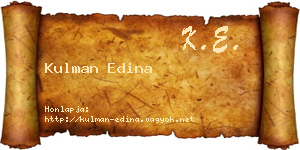 Kulman Edina névjegykártya