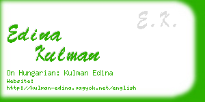 edina kulman business card